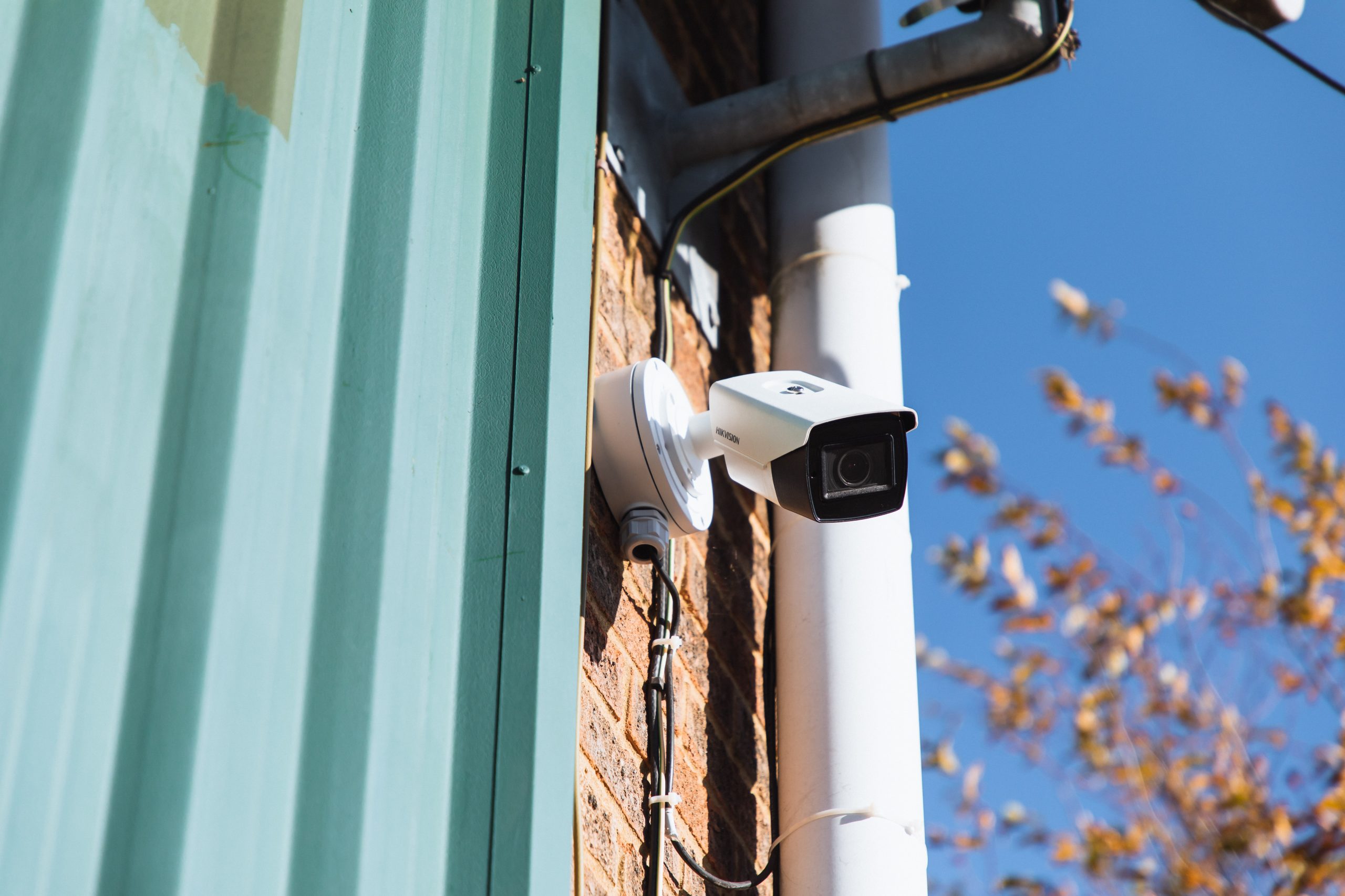 security camera outside of warehouse